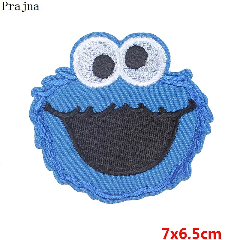 Prajna Sesame Street Elmo Patches Iron-On Embroidered Patch Cute Monkeys Accessories For Clothing DIY Stickers On Kids T-shirt - Цвет: Медь