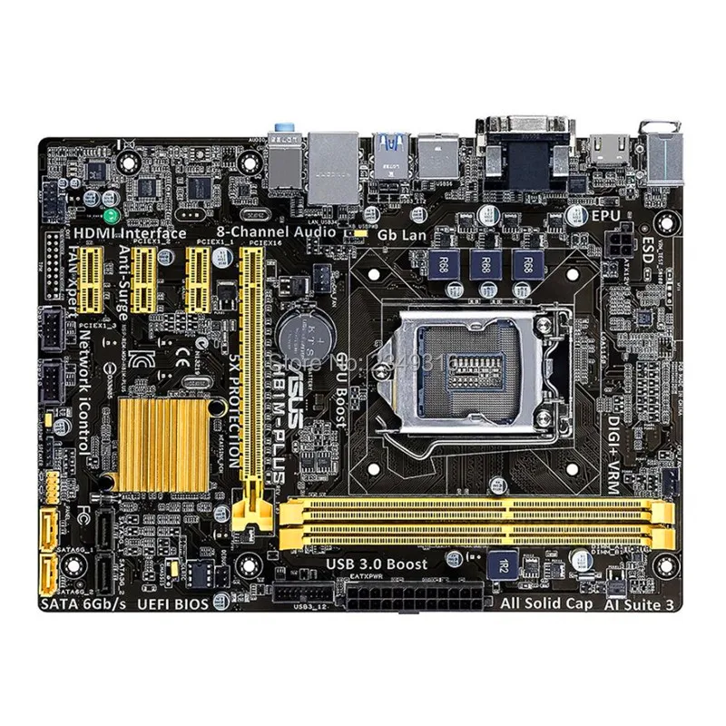 Для ASUS H81M-PLUS гнездо для материнской платы LGA 1150 DDR3 H81 SATA3 USB3.0 рабочего Материнская плата