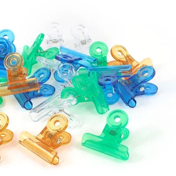 

10pack (Office Stationery Documents Plastic Multicolor Binder Clips 24 Pcs