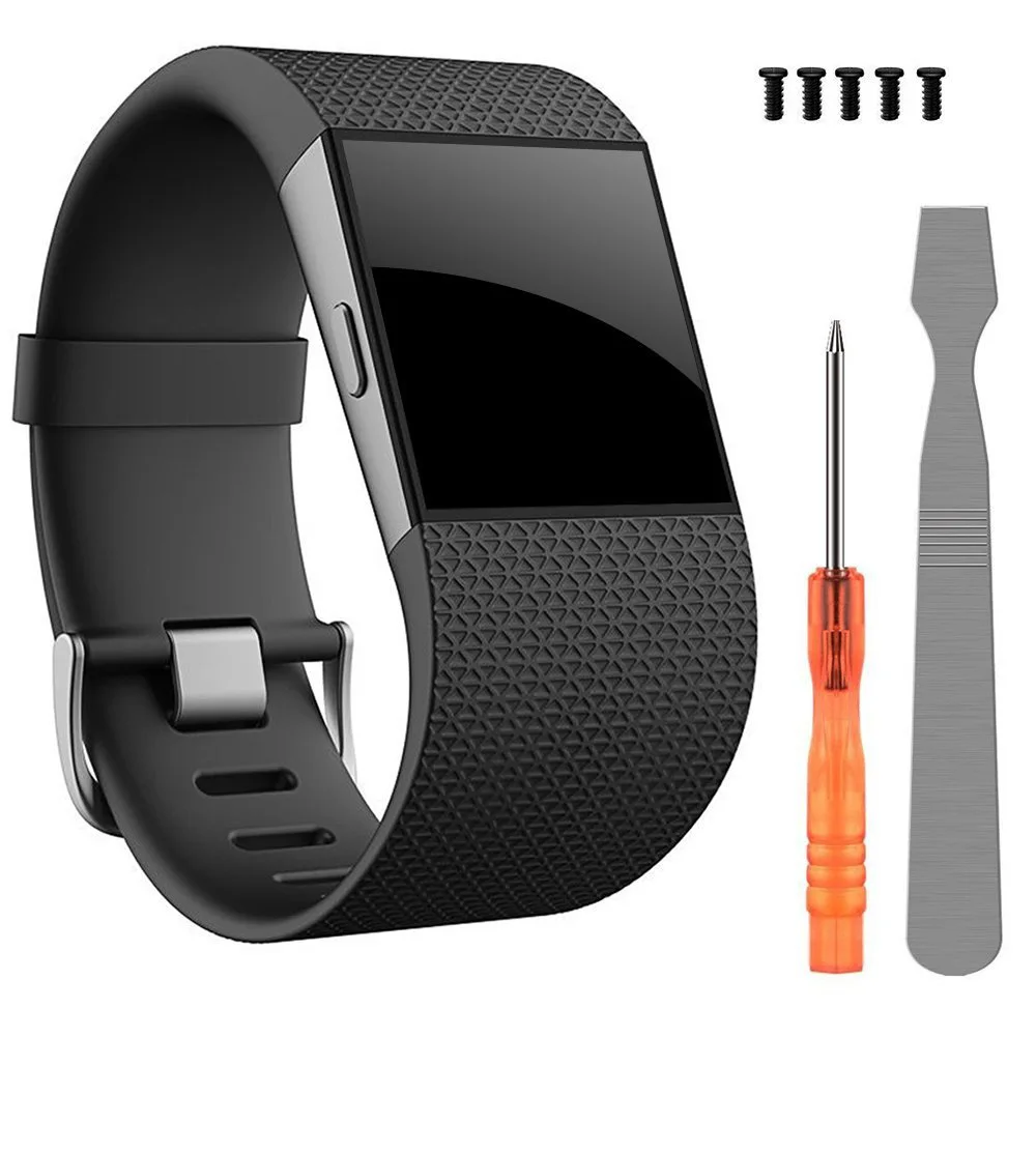 

BOX-W Replacement Strap Band for Fitbit Surge Band Tracker WatchBand Wrist Band Wristband Silicone Accessories with Tool