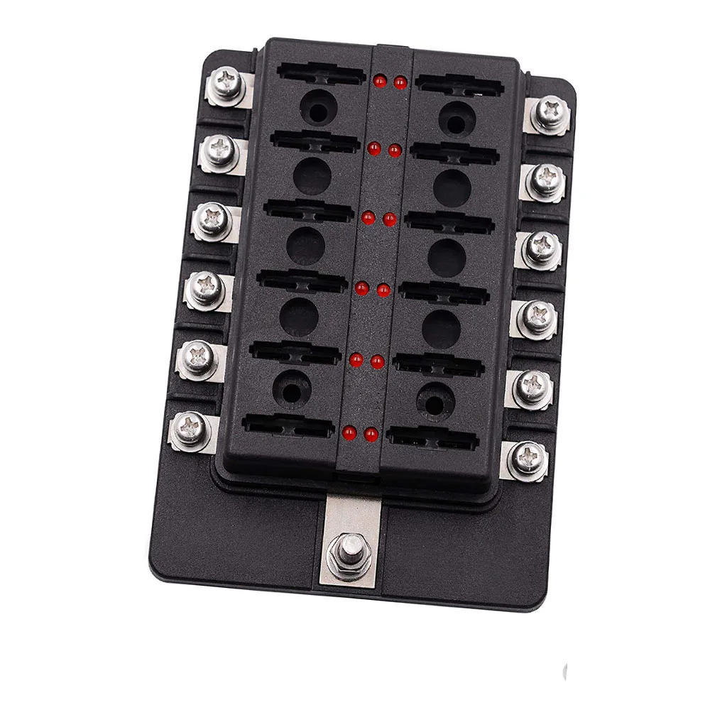 Universal Auto Fuse Box Holder 12 Way Circuit Blade Fuse Box 32V Terminal Block Holder Circuit Fuse Holder with LED Indicator -in Fuses from Automobiles ...