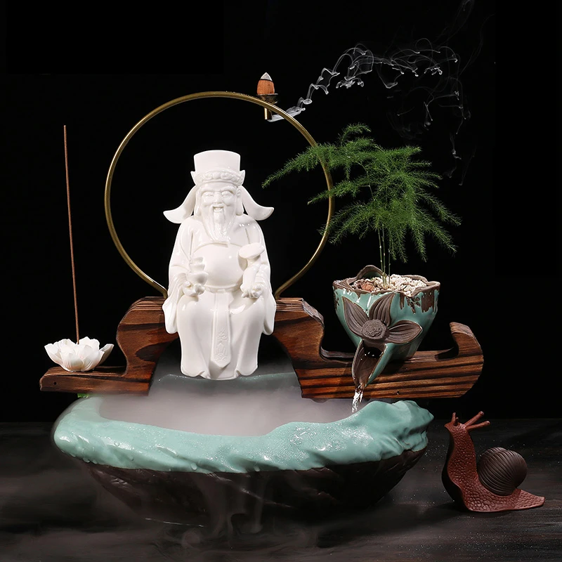 Керамический фонтан для воды в китайском стиле 110 В|backflow incense burner|incense burnerbackflow |