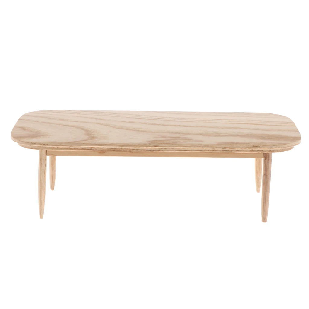 Dollhouse Miniature Furniture 1/12 Scale Wooden Rectangular Coffee Tea Table for Dolls House Living Room / Kitchen Decor
