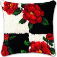 5 цветов, набор подушек с защелкой, коврик для подушки, сделай сам, ремесло, цветок, 42 см, вышивка крестиком, рукоделие, вязание крючком, подушка, вышивка - Цвет: Синий