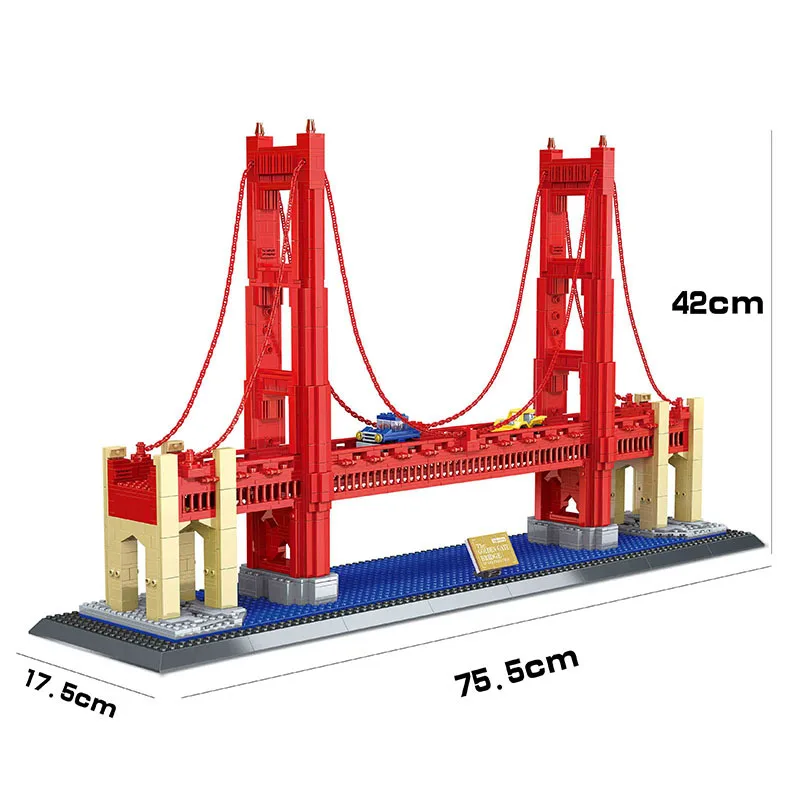 8023 6210 знаменитая Строительная серия Golden Gate Bridge 1977 шт. строительные блоки кирпичи