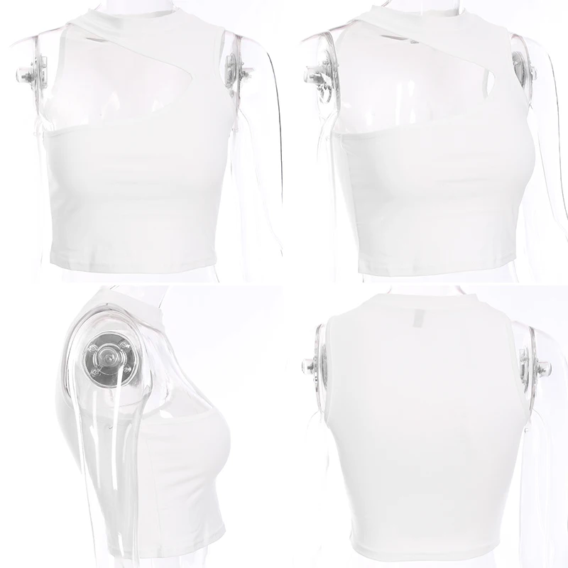 8Sweetown White Tank Top Women Black 2018 Hollow Out Front Summer Crop Tops Red Bralette Bustier Top Sleeveless Camisole Bralet