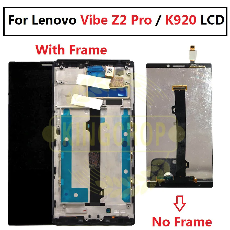 

For 6.0" Lenovo Vibe Z2 Pro K920 LCD Display Touch Screen Digitizer Assembly With Frame For Lenovo K920 Display Replacement