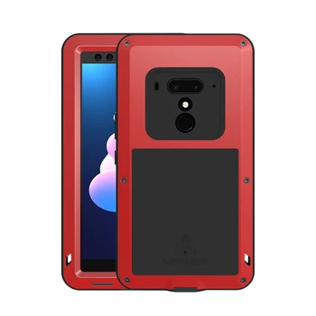 

LOVE MEI Powerful Phone Case for HTC U12+ Cover for HTC U12 Plus Heavy Duty Shockproof Case TPU Hard Metal Cover Toughened Glass
