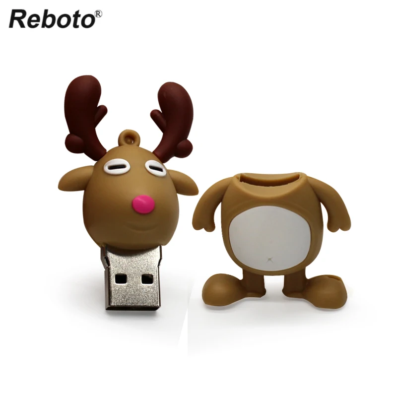 Retobo USB 2,0 Рождественская елка накопитель 4 ГБ 8 ГБ 16 ГБ милые Лось USB Flash Drive 32 ГБ 64 ГБ мини Memory Stick U диск