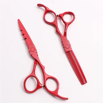 

5.5" 16cm Japan Customized Logo Red Color Thinning Scissors Cutting Shears Haircut Tool Professional Hairdressing Scissors C1010