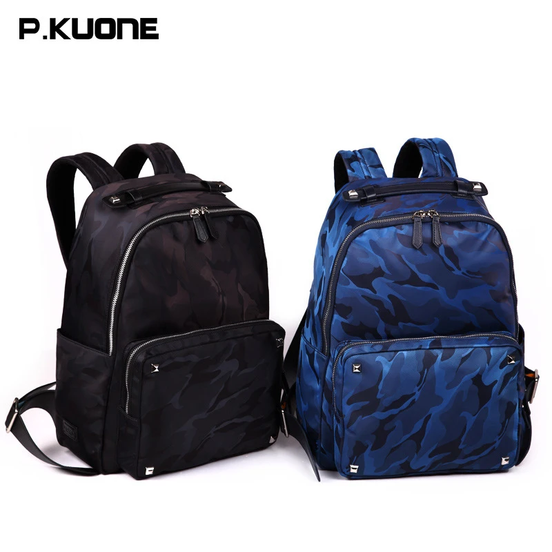 P.KUONE Hot Sell Luxury Brand School Bag For Teenager New Design High Quality Messenger Shoulder Bag Camouflage Nylon Backpack P.KUONE Hot Sell Luxury Brand School Bag For Teenager New Design High Quality Messenger Shoulder Bag Camouflage Nylon Backpack