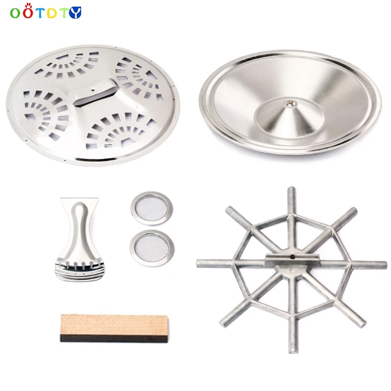 

8pcs Resonator Cones Soundhole Screens Tailpiece Bridge Saddle for Dobro Guitar