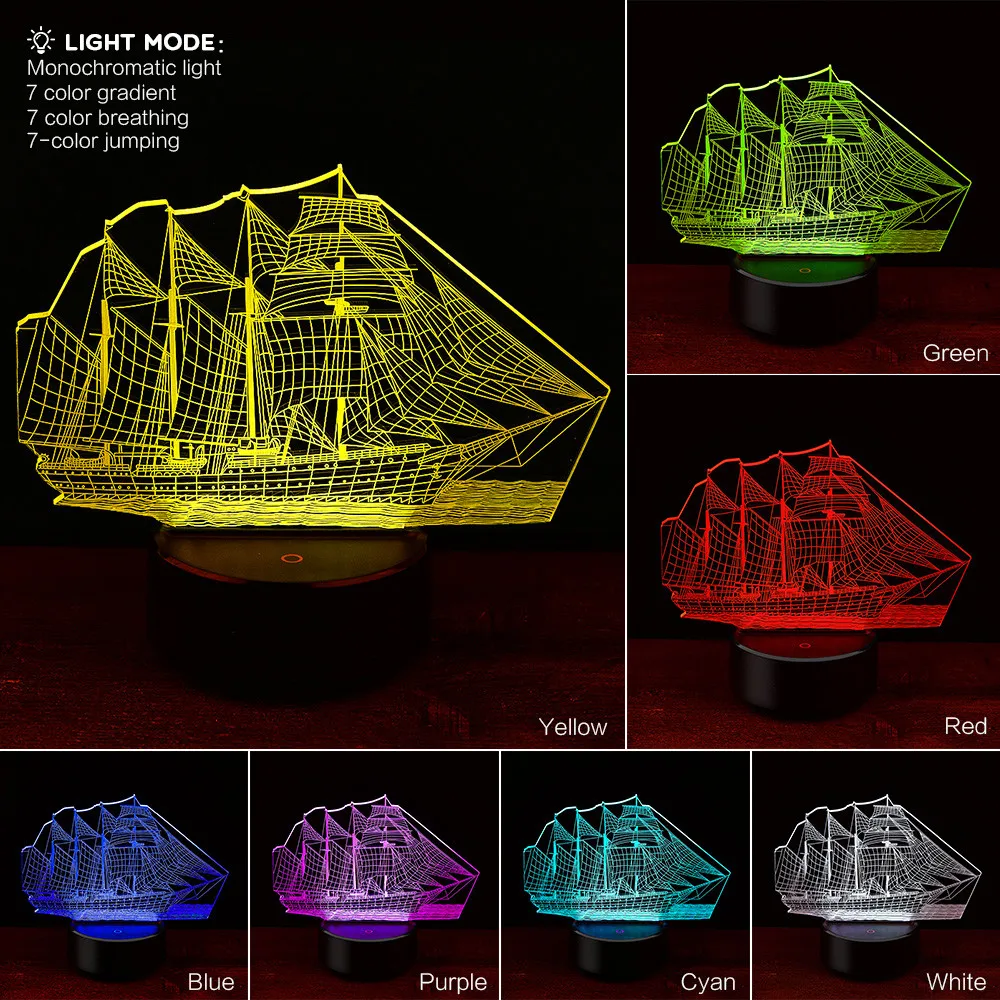 Clear Настольные лампы для гостиной Lamparas De Mesa 3d настольная лампа 7 цветов, новинка, акриловый ночник, светильник для детской комнаты - Испускаемый цвет: Clear