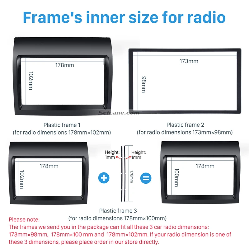 Seicane beautiful Black Adapter DVD Player 2Din Car Fitting kit Car Radio Fascia Frame Panel for 2011 FIAT DUCATO Dash Mount Kit