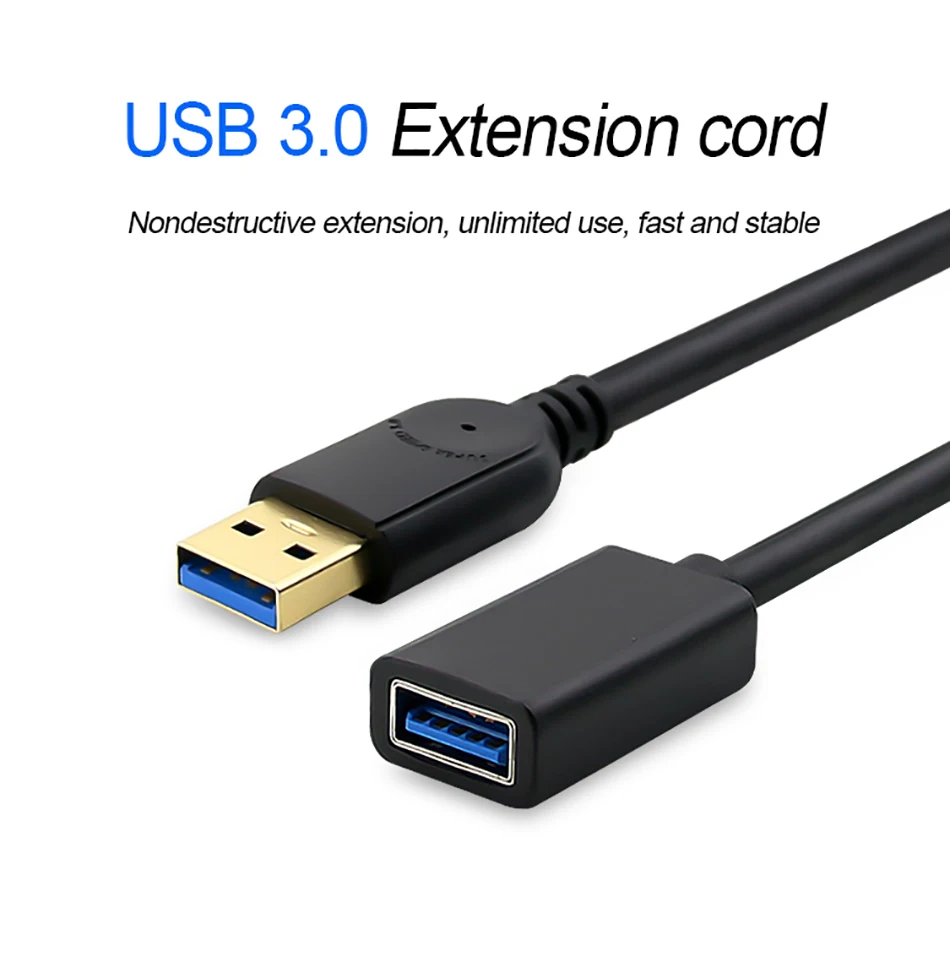 Кабель-удлинитель USB QGeeM, кабель USB3.0 для мужчин и женщин, Кабель-адаптер для синхронизации данных, 1 м, 3 м, 2 м, сверхскоростной Кабель USB 3,0