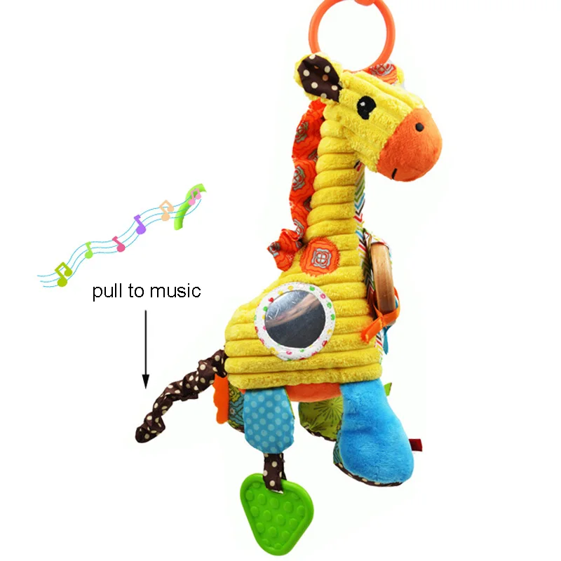 26cm musical soft Baby toys giraffe cartoon animal Infant todder Kid