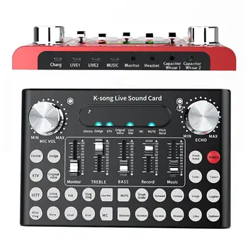 

F9 Sound Card Electric / Diacritical 18 Sound Effects Live Bluetooth Microphone Mixer For Mobile Computer Audio Sound Card