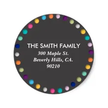 3.8 см пользовательские адрес label круглый горошек