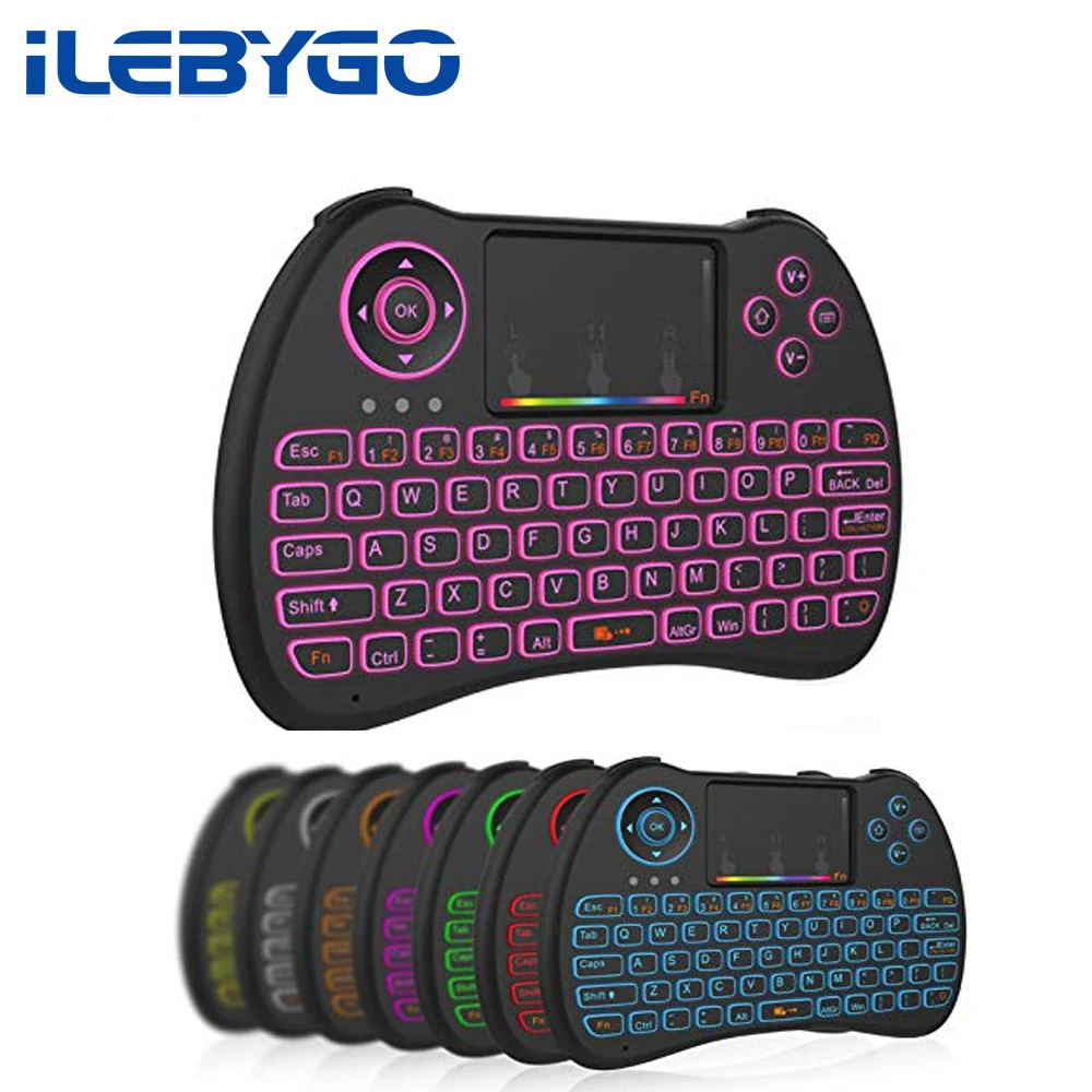 

New Original H9 2.4G Mini Wireless Game Keyboard RGB Backlit With 7 Colorful Backlight Touchpad Air Mouse For Smart TV Android