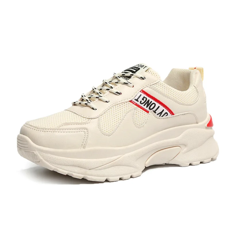 

Women Casual Shoes Lovers Leather Dad Platform Chunky Sneakers Harajuku Flat Thick Sole Tenis Wedge White Basket Walking