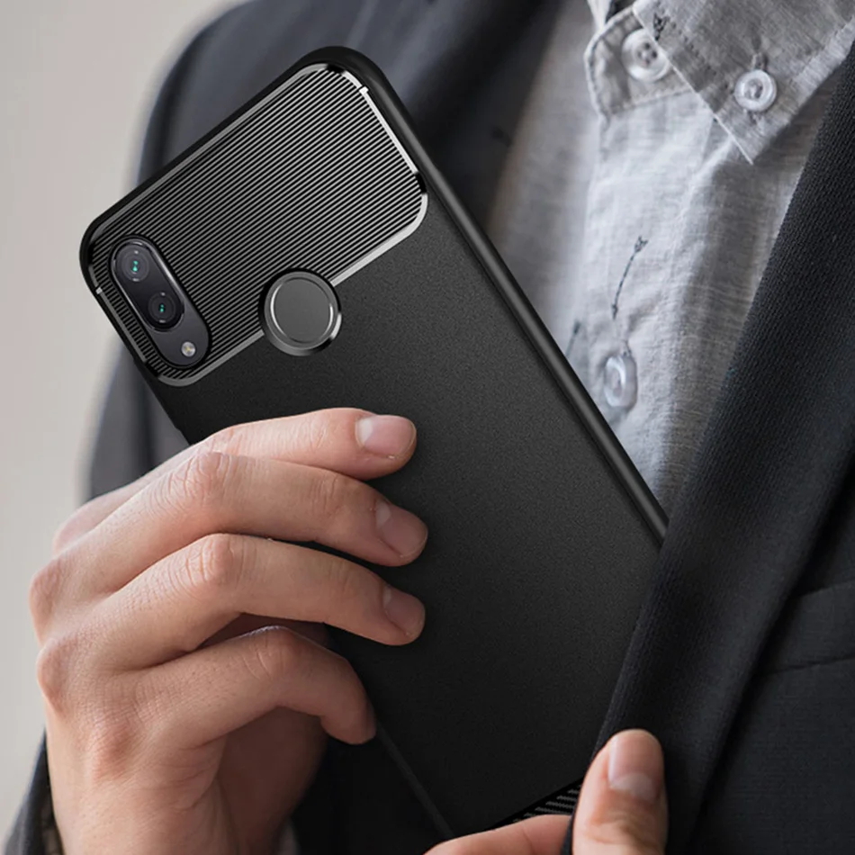 

For Xiaomi Redmi Note 7 Pro Case Redmi 7 Cover Carbon Fiber ShockProof Soft TPU Cases For Xiaomi Redmi Note7 Matt Silicone Case