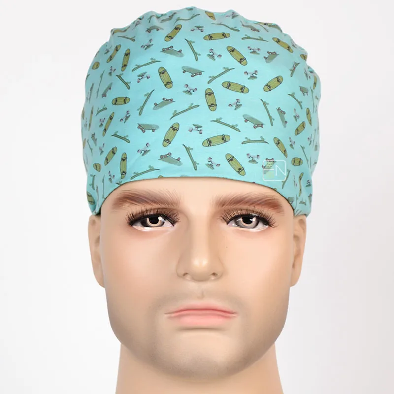 New Lab Hospital medical Surgical Cap 100 cotton Printed Medical Scrub