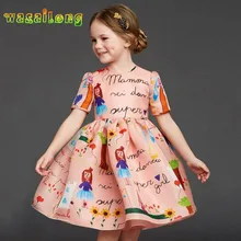 Retail 2017 girl dress High-quality goods clothing Cartoon short-sleeved summer autumn princess dresses
