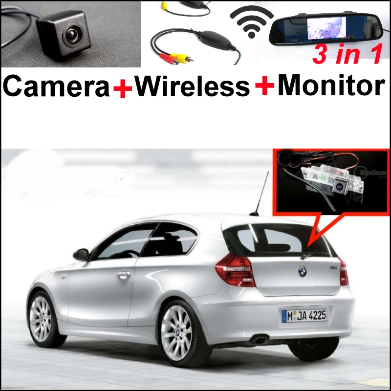 

3in1 Special WiFi Camera + Wireless Receiver + Mirror Monitor Easy DIY Parking System For BMW 1 E81 E87