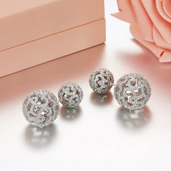 

[MeiBaPJ]Real 925 Sterling Silver Personality Carved Flower Earrings for Women with AAA High Quality Stone Fine Jewelry