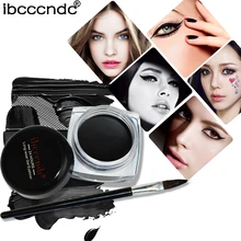 Бренд макияж Черная Подводка-гель для глаз водостойкий стойкий подводка для глаз крем для глаз жидкость для глаз delicador Maquiagem с кисточкой