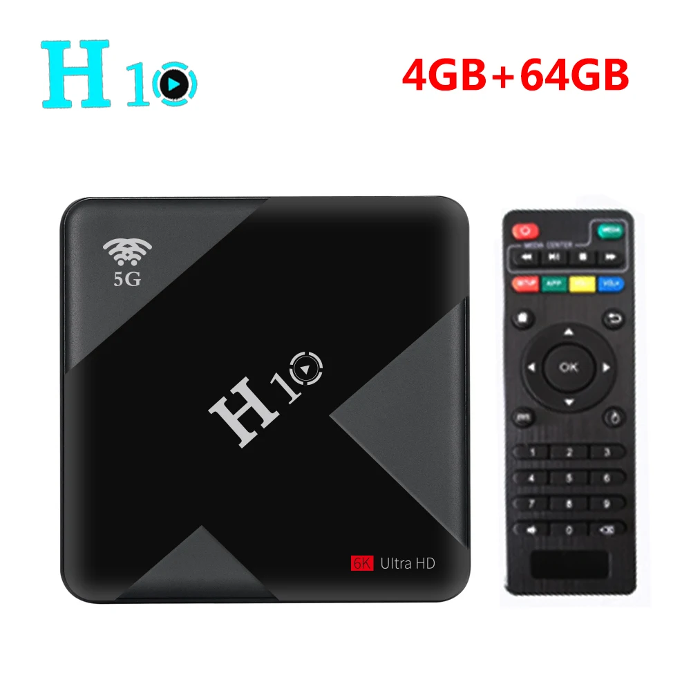 H10 Smart tv Box Android 9,0 4 Гб ОЗУ 32 Гб 64 Гб ПЗУ 2,4G 5G Wifi телеприставка Allwinner H6 четырехъядерный H.265 6K HDR медиаплеер - Цвет: only 4GB 64GB TV box