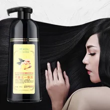 500 мл натуральный быстро высыхающий шампунь имбирь краска для волос постоянный шампунь для темных волос для женщин и мужчин черная краска для волос