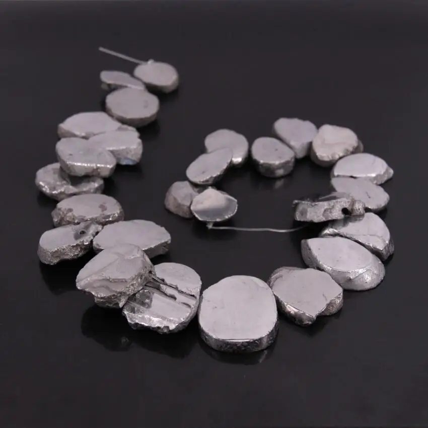 15 5 &quotstrand Silvers титановые необработанные Агаты Топ просверленная плита ломтик из