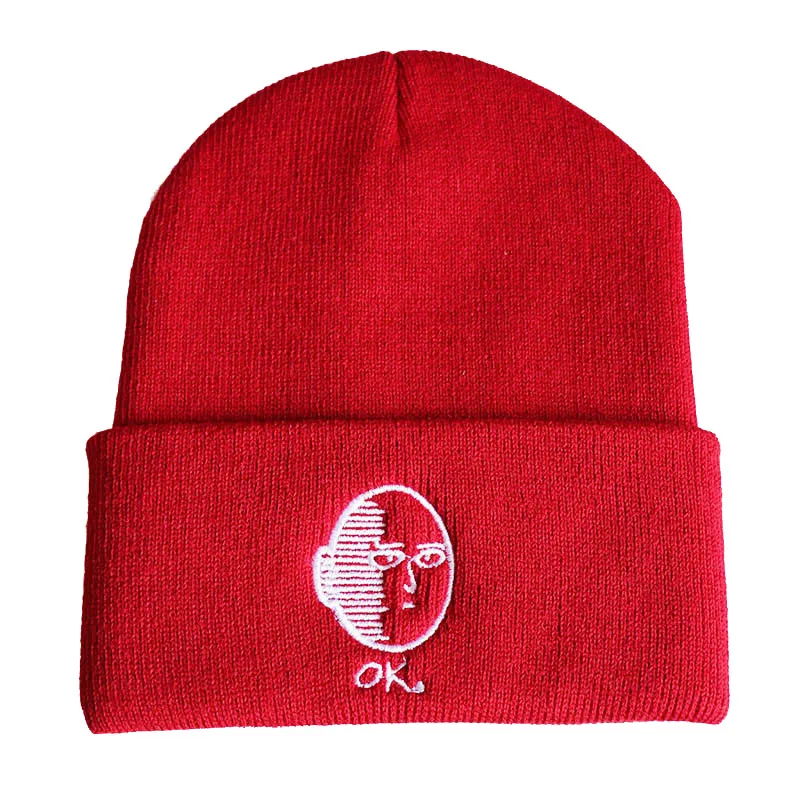 ONE PUNCH MAN шапка для папы 100% акрил Beanie аниме веер вышивка забавные шапки мужчин и