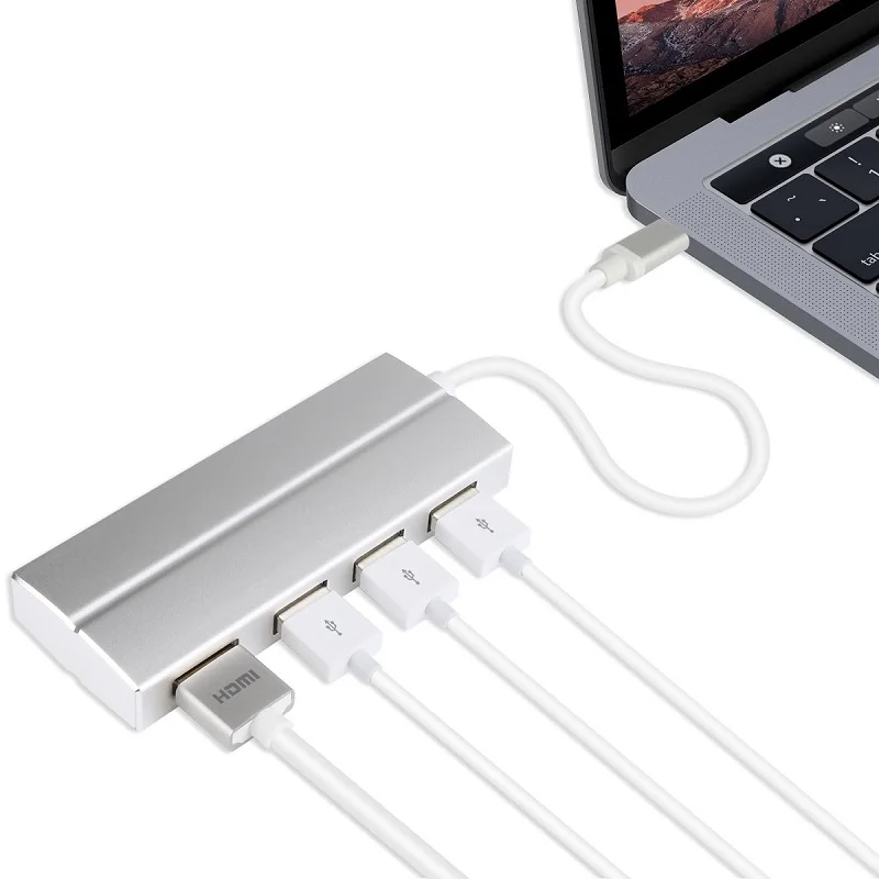 YUNCLOUD Тип usb-C 3,1 хаб USB 3,0 HDMI 4 К адаптер USB C 3,1 мужчина к HDMI Женский 4 К 30 Гц видео конвертер для Macbook Air Pro