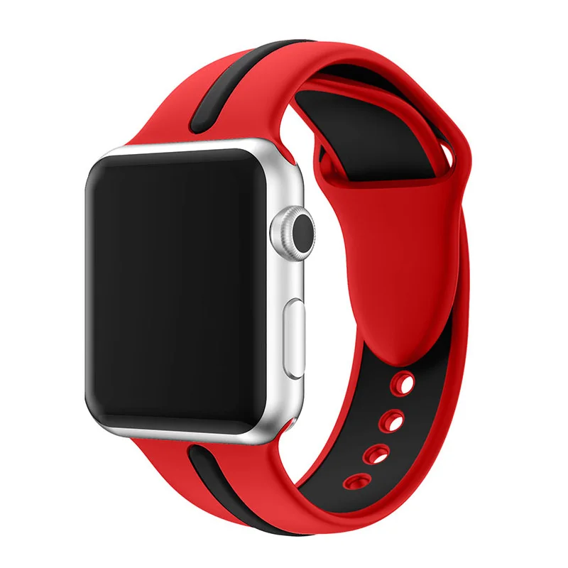 Спортивный силиконовый ремешок для Apple Watch Band 42 мм 44 40 38 Iwatch Series 4/3/2/1 браслет часов