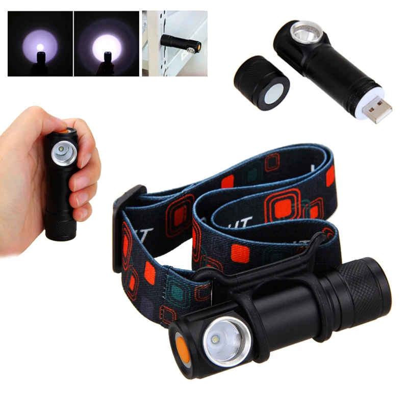 

LED Headlamp Detachable Lantern USB Rechargeable 3 Modes 1000 lumens Head Torch Flashlight+Headband Work light Headlight+Battery