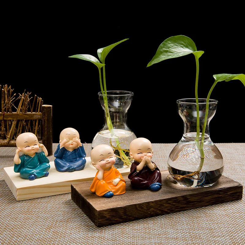 

Zen Small Monk Vase Creative Personality Monk Hydroponic Plant Dried Flower Pot Desktop Living Room Decoration