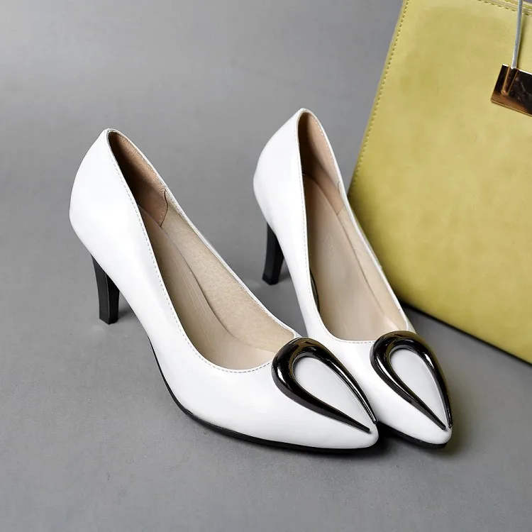 

2017 New fashion Big size 47 48 high spike heel pumps with buckle made of high quality pu women pointed toe shoes Y023-1