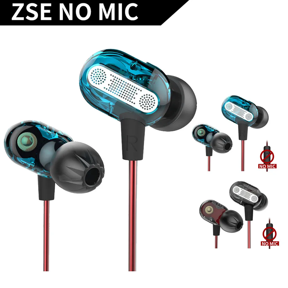 Dynamic HiFi Dual Driver Earphone Noise Isolating Sports Earbuds