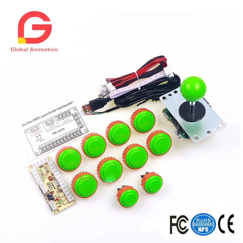 

Original Arcade Sanwa Joystick + 10 X Sanwa Push Button + Encoder To Coin Operated Games