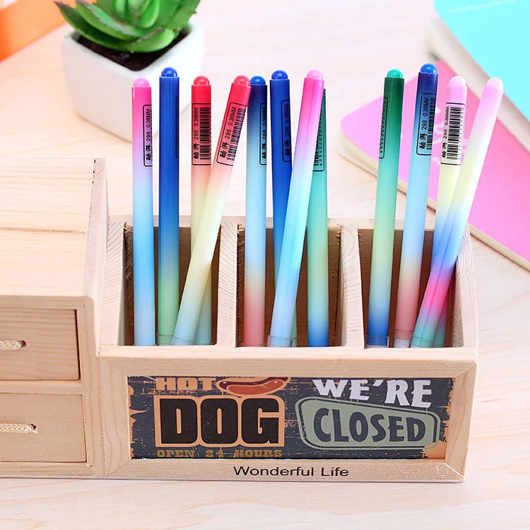 0133 color gradient gel pen Creative students write jelly color