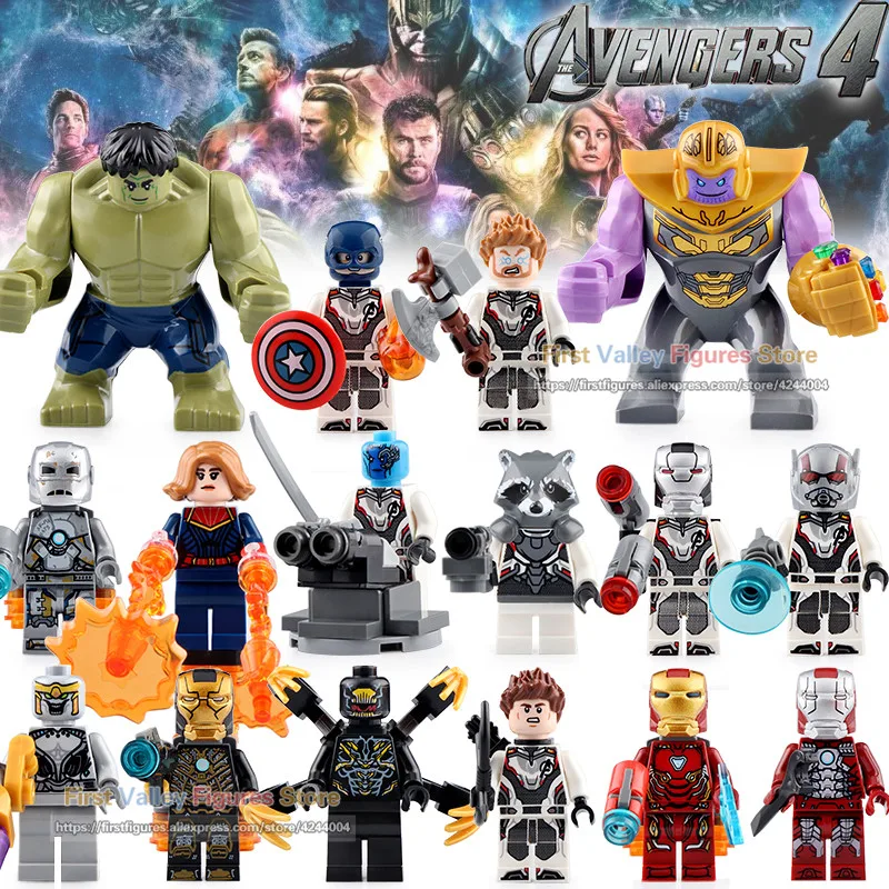 

Single Avengers 4 Endgame Minifigured Model Thanos Iron Man Hulk Thor Building Blocks Bricks Toys For Children Gifts D157-D172