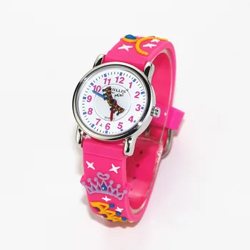 

MiNi Crown Necklace 3D Band Pattern Design Little Girl Children Students Boy Women Wrist Watch Waterproof Clock Reloj