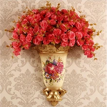 Американская Ретро настенная ваза из смолы, настенный цветочный горшок, корзина для дома, гостиной, задний план, настенный орнамент, украшение, ремесла, кулон