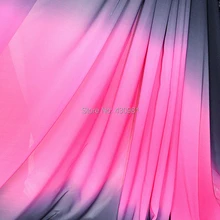 100d градиент шифон материал модный оттенок шифон ткань черная Роза