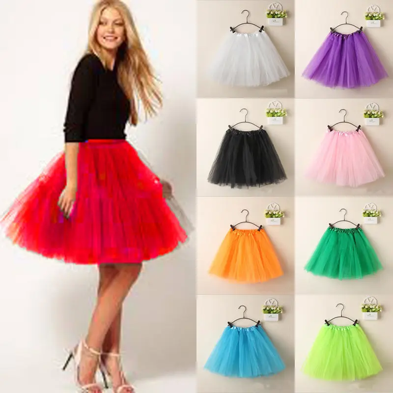 

2019 Tulle Skirts Womens High Quality Elastic Stretchy Tulle Teen Layers Summer Womens Adult Tutu Skirt Pleated Mini Skirts