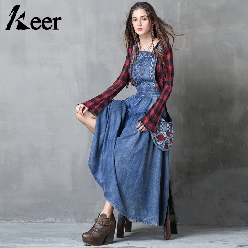 long denim maxi dress