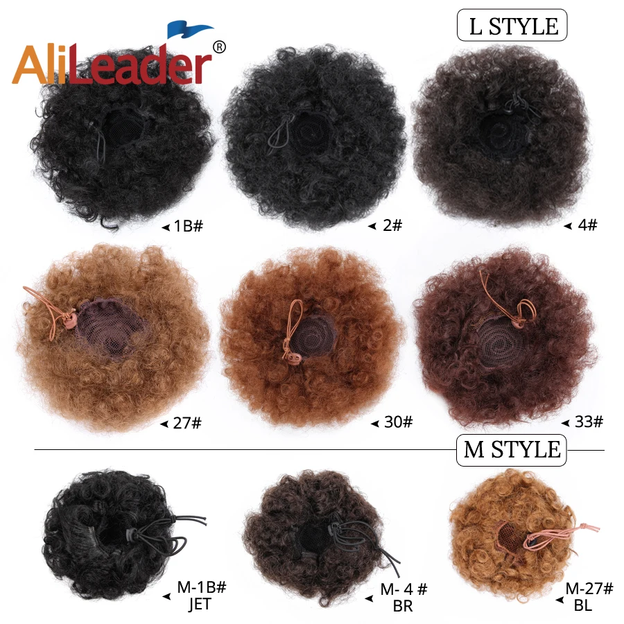 Alileader женские Синтетические афро волосы булочка шнурок хвост кудрявый Updo крышка пончик шиньоны Черный Коричневый для женщин