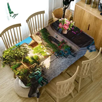 

Now dining tablecloth luxury Waterproof 3D rectangular tablecloth banquet round table cloth customized size Cushion cover
